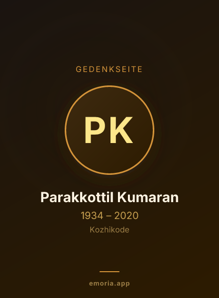 Gedenkportrait von Parakkottil Kumaran