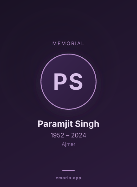Memorial portrait of Paramjit Singh