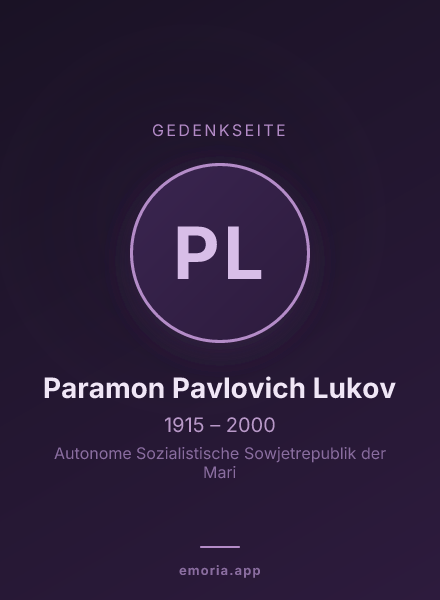 Gedenkportrait von Paramon Pavlovich Lukov
