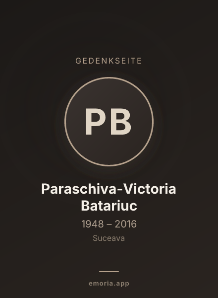 Gedenkportrait von Paraschiva-Victoria Batariuc