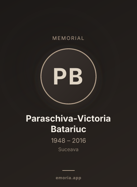 Memorial portrait of Paraschiva-Victoria Batariuc