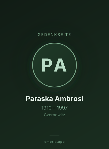Gedenkportrait von Paraska Ambrosi