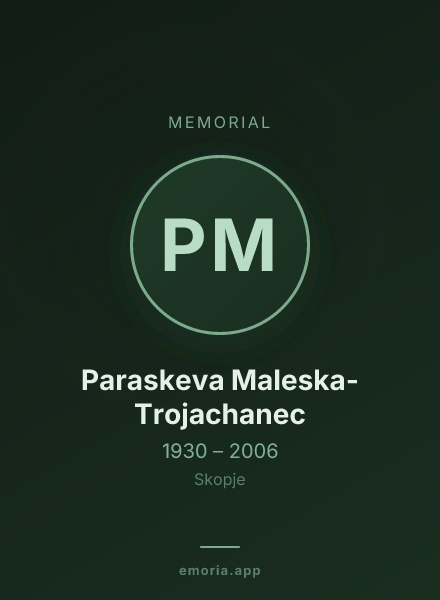 Memorial portrait of Paraskeva Maleska-Trojachanec