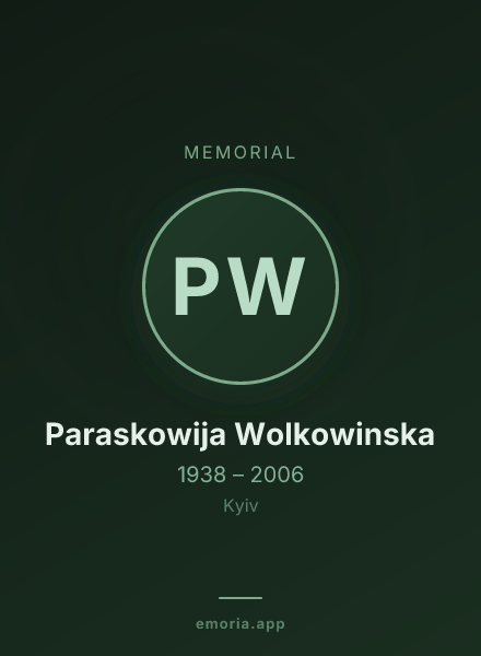 Memorial portrait of Paraskowija Wolkowinska
