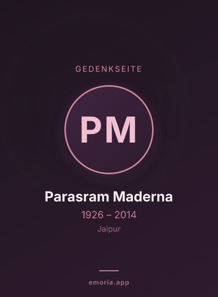 Gedenkportrait von Parasram Maderna