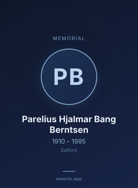 Memorial portrait of Parelius Hjalmar Bang Berntsen