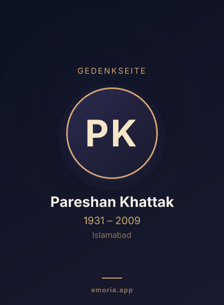 Gedenkportrait von Pareshan Khattak