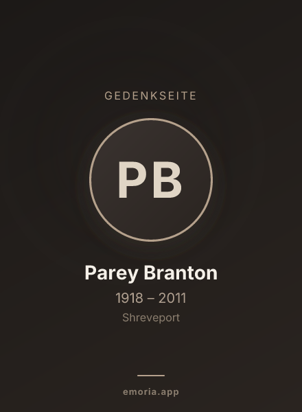 Gedenkportrait von Parey Branton
