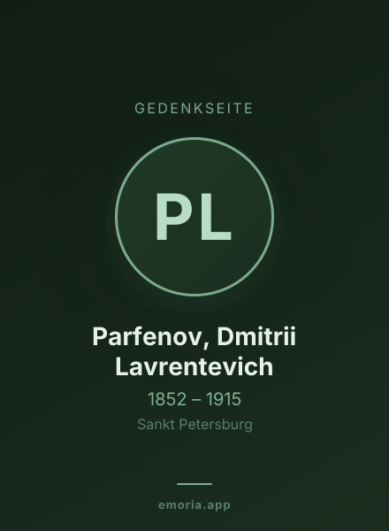 Gedenkportrait von Parfenov, Dmitrii Lavrentevich
