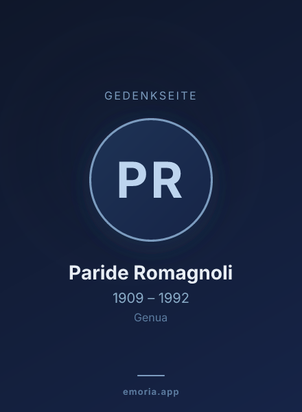 Gedenkportrait von Paride Romagnoli