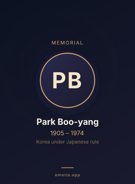 Memorial portrait of Park Boo-yang