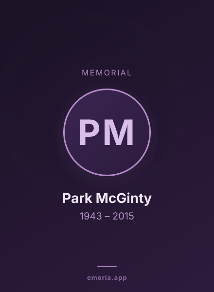 Memorial portrait of Park McGinty