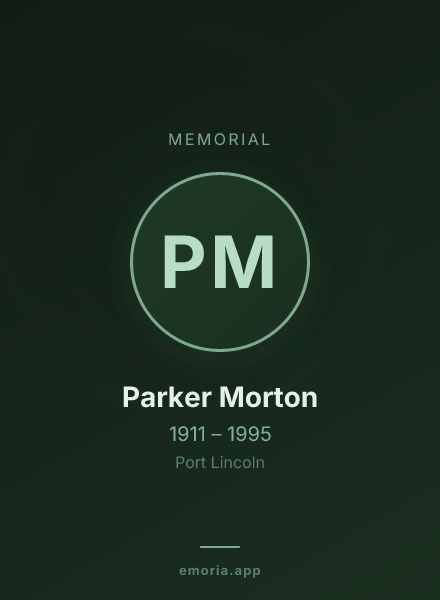 Memorial portrait of Parker Morton