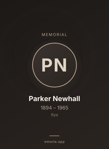 Memorial portrait of Parker Newhall