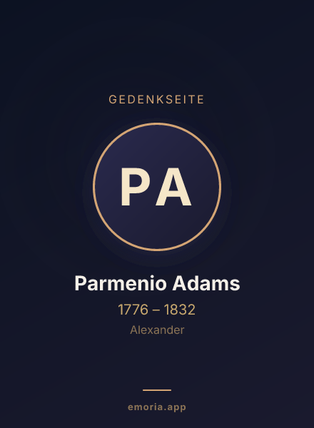 Gedenkportrait von Parmenio Adams