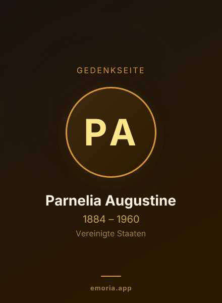 Gedenkportrait von Parnelia Augustine