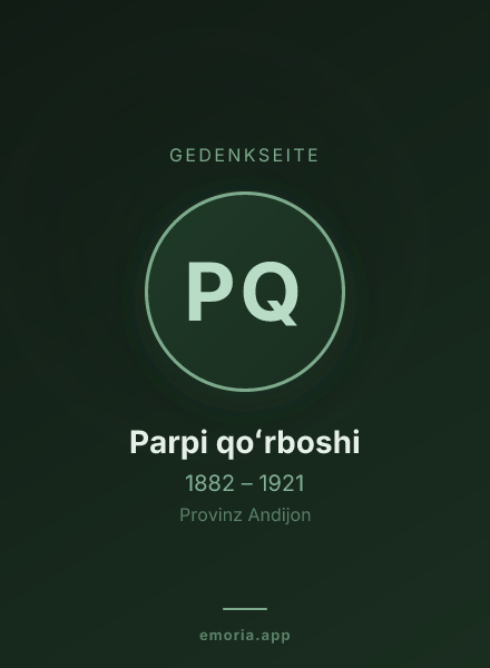 Gedenkportrait von Parpi qoʻrboshi