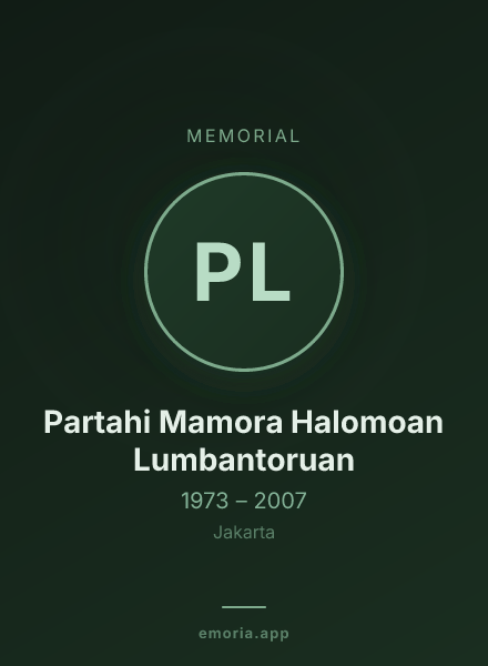 Memorial portrait of Partahi Mamora Halomoan Lumbantoruan