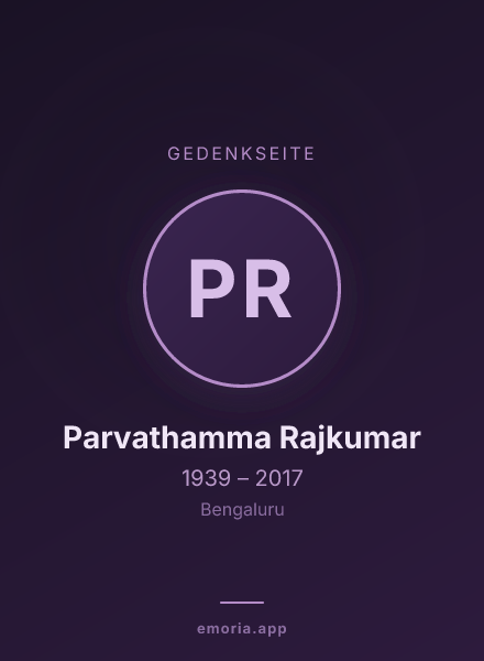 Gedenkportrait von Parvathamma Rajkumar