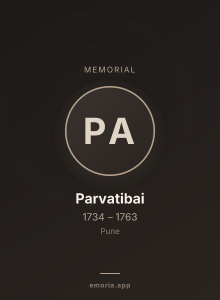 Memorial portrait of Parvatibai