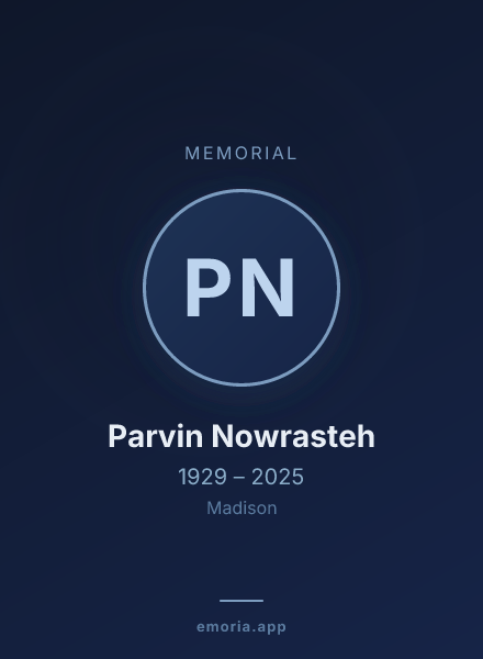 Memorial portrait of Parvin Nowrasteh