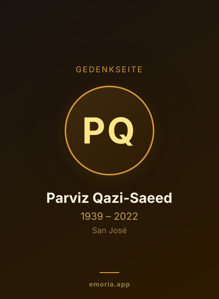 Gedenkportrait von Parviz Qazi-Saeed