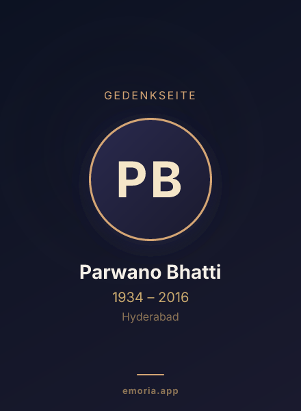 Gedenkportrait von Parwano Bhatti