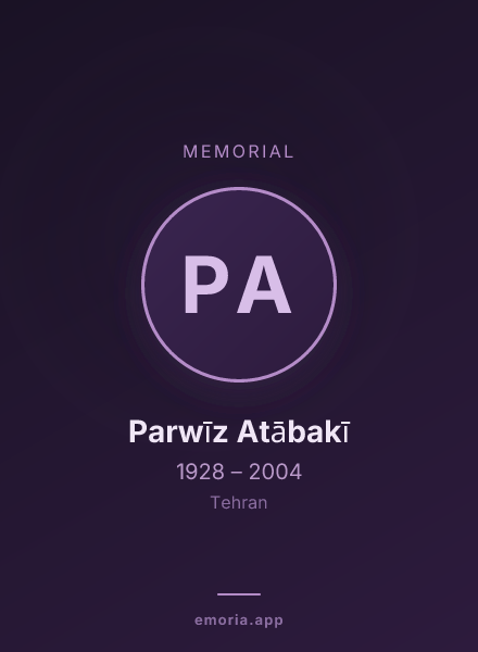 Memorial portrait of Parwīz Atābakī