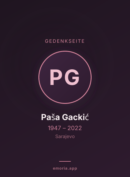 Gedenkportrait von Paša Gackić