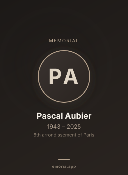 Memorial portrait of Pascal Aubier
