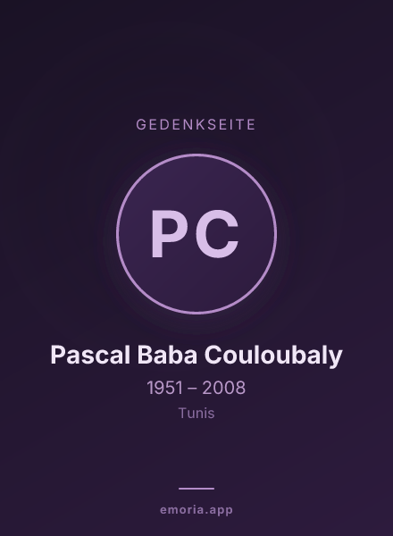 Gedenkportrait von Pascal Baba Couloubaly