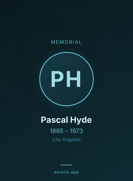 Memorial portrait of Pascal Hyde