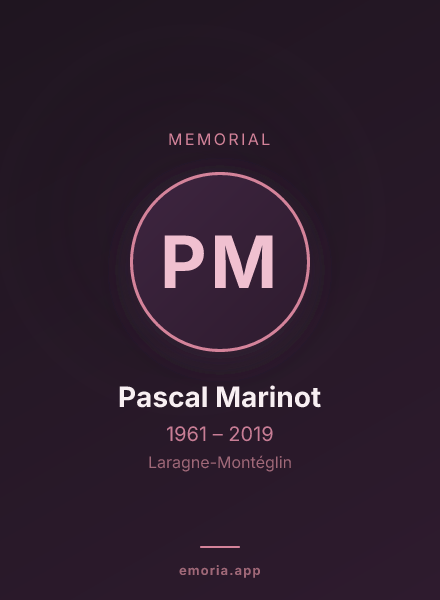 Memorial portrait of Pascal Marinot