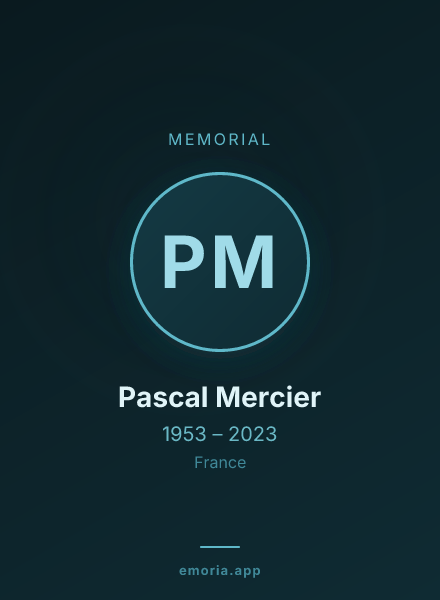 Memorial portrait of Pascal Mercier