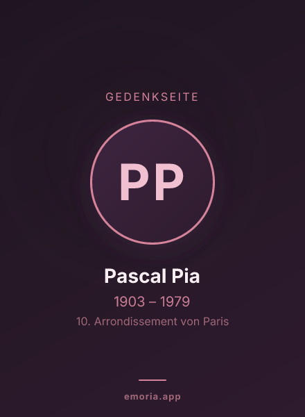 Gedenkportrait von Pascal Pia