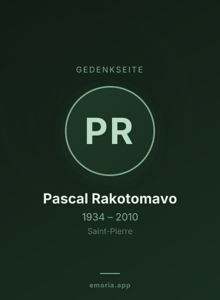 Gedenkportrait von Pascal Rakotomavo