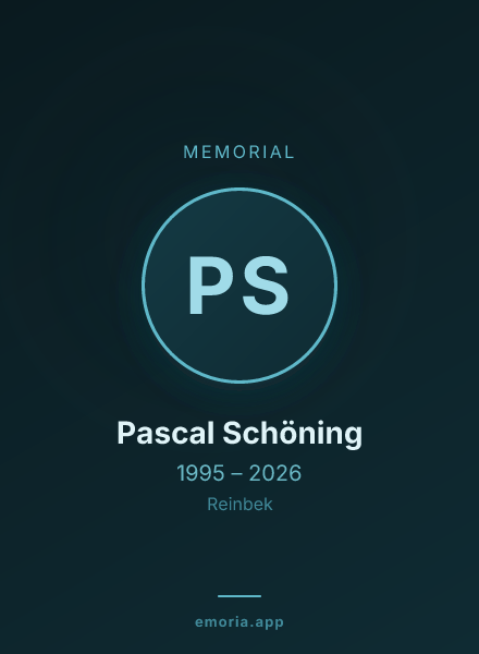 Memorial portrait of Pascal Schöning