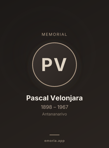 Memorial portrait of Pascal Velonjara