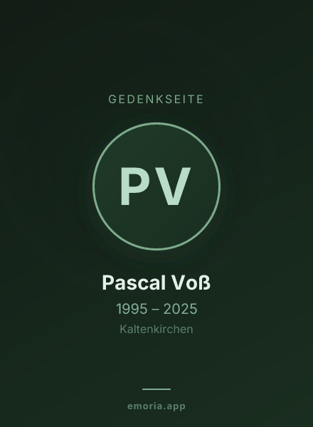 Gedenkportrait von Pascal Voß