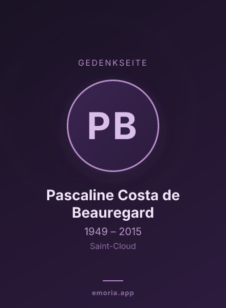 Gedenkportrait von Pascaline Costa de Beauregard