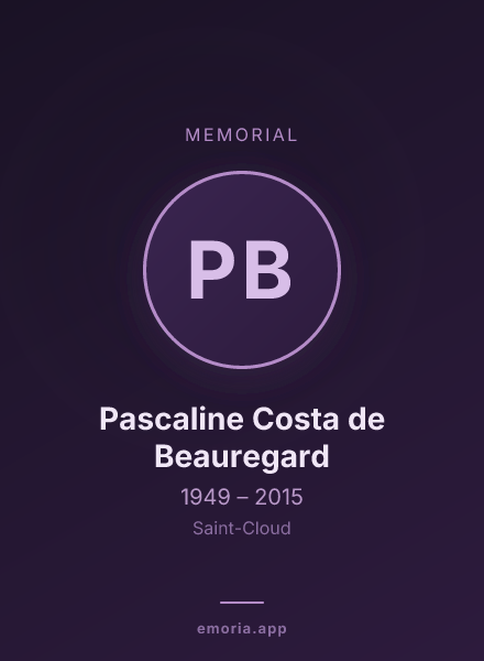 Memorial portrait of Pascaline Costa de Beauregard