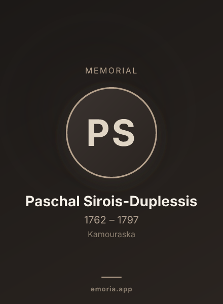 Memorial portrait of Paschal Sirois-Duplessis
