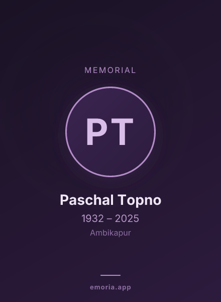 Memorial portrait of Paschal Topno