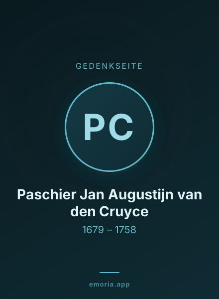 Gedenkportrait von Paschier Jan Augustijn van den Cruyce