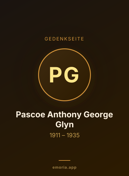 Gedenkportrait von Pascoe Anthony George Glyn