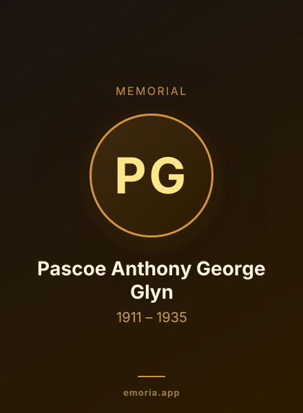 Memorial portrait of Pascoe Anthony George Glyn