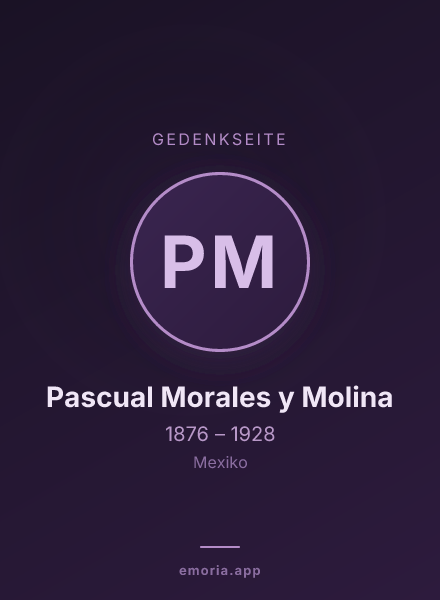 Gedenkportrait von Pascual Morales y Molina