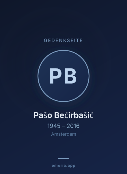 Gedenkportrait von Pašo Bećirbašić