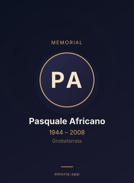 Memorial portrait of Pasquale Africano