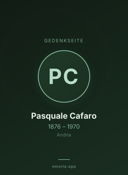 Gedenkportrait von Pasquale Cafaro